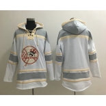 Men's New York Yankees Blank White Baseball MLB Hoodie