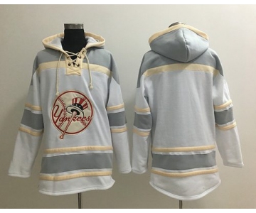 Men's New York Yankees Blank White Baseball MLB Hoodie