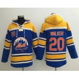 Men's New York Mets #20 Neil Walker Blue With Orange Baseball MLB Hoodie