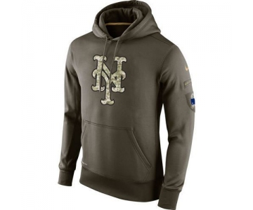 Men's New York Mets Nike Olive Salute To Service KO Performance Hoodie