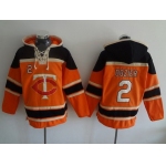 Men's Minnesota Twins #2 Brian Dozier Orange MLB Baseball Hoodie