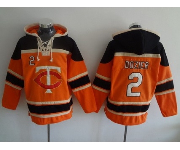 Men's Minnesota Twins #2 Brian Dozier Orange MLB Baseball Hoodie