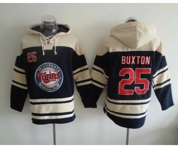 Men's Minnesota Twins #25 Byron Buxton Navy Blue Baseball MLB Hoodie