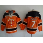 Men's Minnesota Twins #7 Joe Mauer Orange MLB Baseball Hoodie
