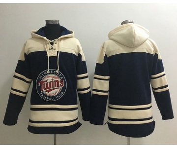 Men's Minnesota Twins Blank Navy Blue Baseball MLB Hoodie