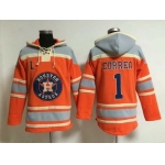 Men's Houston Astros #1 Carlos Correa Alternate Orange MLB Hoodie