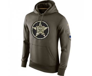 Men's Houston Astros Nike Olive Salute To Service KO Performance Hoodie