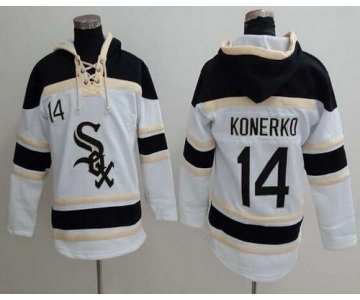 Men's Chicago White Sox #14 Paul Konerko Retired White Baseball MLB Hoodie