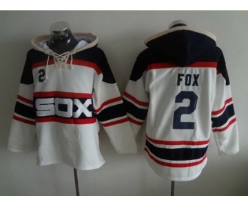 Men's Chicago White Sox #2 Nellie Fox White Pullover Hoodie