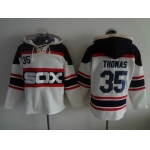 Men's Chicago White Sox #35 Frank Thomas White Pullover Hoodie