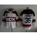 Men's Chicago White Sox #35 Frank Thomas White Pullover Hoodie