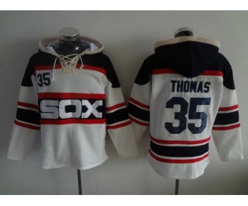 Men's Chicago White Sox #35 Frank Thomas White Pullover Hoodie