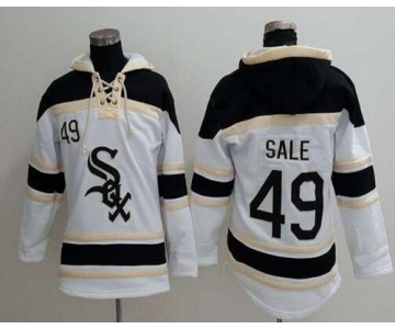 Men's Chicago White Sox #49 Chris Sale White Baseball MLB Hoodie