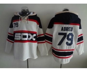 Men's Chicago White Sox #79 Jose Abreu White Pullover Hoodie