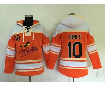 Men's Baltimore Orioles #10 Adam Jones Orange Baseball MLB Hoodie