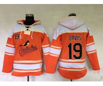 Men's Baltimore Orioles #19 Chris Davis Orange Baseball MLB Hoodie