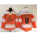 Men's Baltimore Orioles #8 Cal Ripken Retired Orange Baseball MLB Hoodie