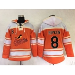 Men's Baltimore Orioles #8 Cal Ripken Retired Orange Baseball MLB Hoodie