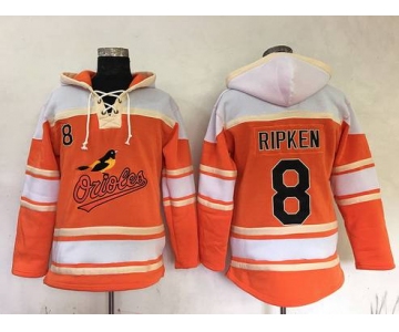 Men's Baltimore Orioles #8 Cal Ripken Retired Orange Baseball MLB Hoodie