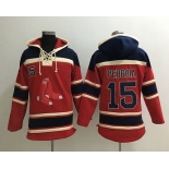 Men's Boston Red Sox #15 Dustin Pedroia Red Baseball MLB Hoodie