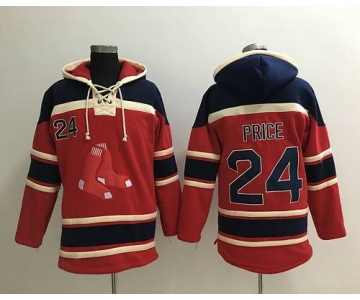 Men's Boston Red Sox #24 David Price Red Baseball MLB Hoodie