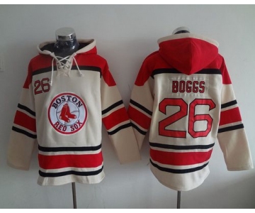 Men's Boston Red Sox #26 Wade Boggs Retired Cream Baseball MLB Hoodie