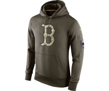 Men's Boston Red Sox Nike Olive Salute To Service KO Performance Hoodie