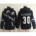 Tampa Bay Lightning #30 Ben Bishop Black Women's Old Time Heidi NHL Hoodie