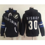 Tampa Bay Lightning #30 Ben Bishop Black Women's Old Time Heidi NHL Hoodie