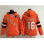 Old Time Hockey Philadelphia Flyers #16 Bobby Clarke Orange Womens Hoodie