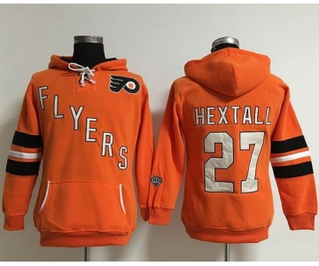 Philadelphia Flyers #27 Ron Hextall Orange Women's Old Time Heidi NHL Hoodie