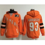 Philadelphia Flyers #93 Jakub Voracek Orange Women's Old Time Heidi NHL Hoodie