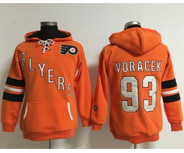 Philadelphia Flyers #93 Jakub Voracek Orange Women's Old Time Heidi NHL Hoodie