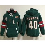Minnesota Wild #40 Devan Dubnyk Green Women's Old Time Heidi NHL Hoodie