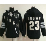 Los Angeles Kings #23 Dustin Brown Black Women's Old Time Heidi Hoodie