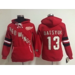 Old Time Hockey Detroit Red Wings #13 Pavel Datsyuk Red Womens Hoodie