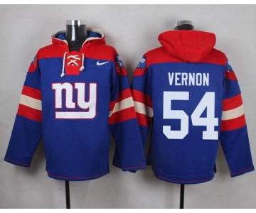 Nike Giants #54 Olivier Vernon Royal Blue Player Pullover NFL Hoodie