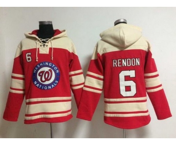 Men's Washington Nationals #6 Rendon Home Red MLB Hoodie