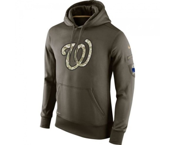 Men's Washington Nationals Nike Olive Salute To Service KO Performance Hoodie