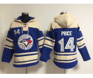 Men's Toronto Blue Jays #14 David Price Alternate Blue MLB Hoodie