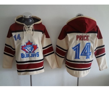 Men's Toronto Blue Jays #14 David Price Cream MLB Baseball Hoodie