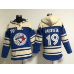 Men's Toronto Blue Jays #19 Jose Bautista Alternate Blue MLB Hoodie