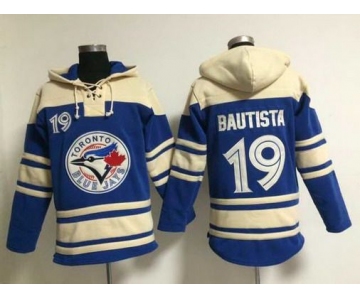 Men's Toronto Blue Jays #19 Jose Bautista Alternate Blue MLB Hoodie