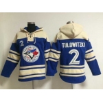 Men's Toronto Blue Jays #2 Troy Tulowitzki Alternate Blue MLB Hoodie