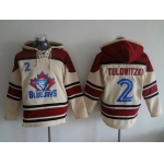 Men's Toronto Blue Jays #2 Troy Tulowitzki Cream MLB Baseball Hoodie