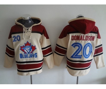 Men's Toronto Blue Jays #20 Josh Donaldson Cream MLB Baseball Hoodie