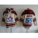 Men's Toronto Blue Jays #55 Russell Martin Cream MLB Baseball Hoodie