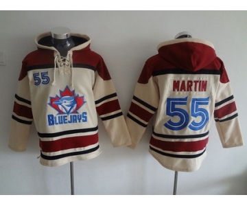 Men's Toronto Blue Jays #55 Russell Martin Cream MLB Baseball Hoodie