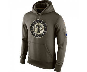 Men's Texas Rangers Nike Olive Salute To Service KO Performance Hoodie