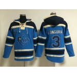 Men's Tampa Bay Rays #3 Evan Longoria Alternate Light Blue MLB Hoodie